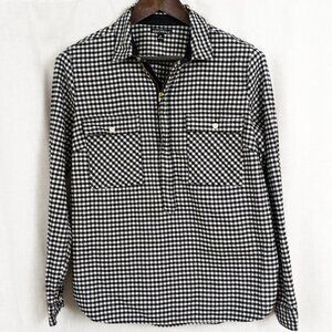 Ladies' J Crew Gingham Check Flannel Shirt Jacket Medium